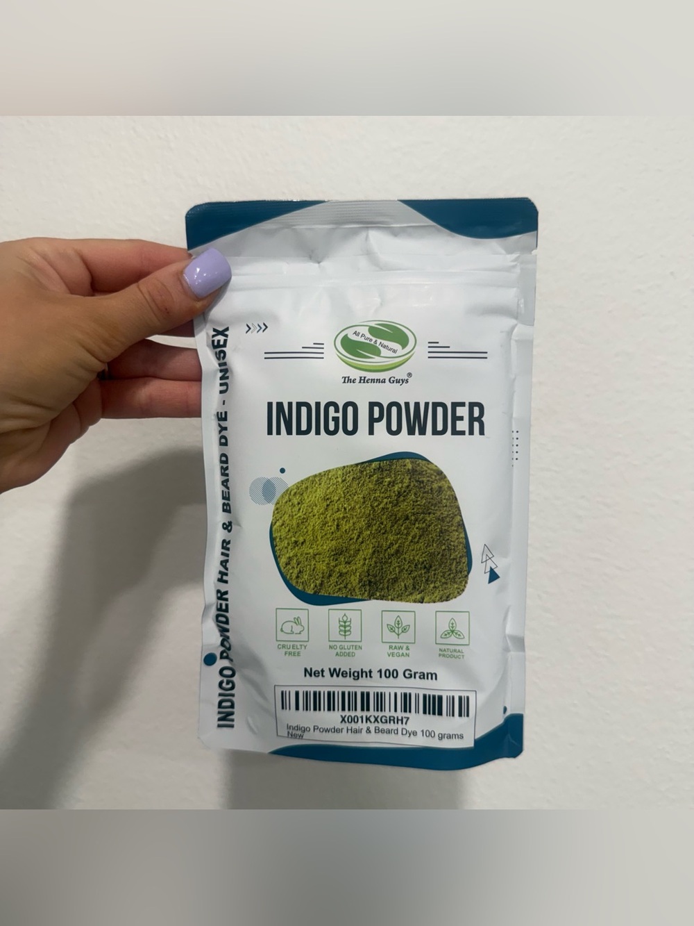 The Henna Guys Indigo Powder Vegan Hair & Beard Dye - Unisex 100 Grams